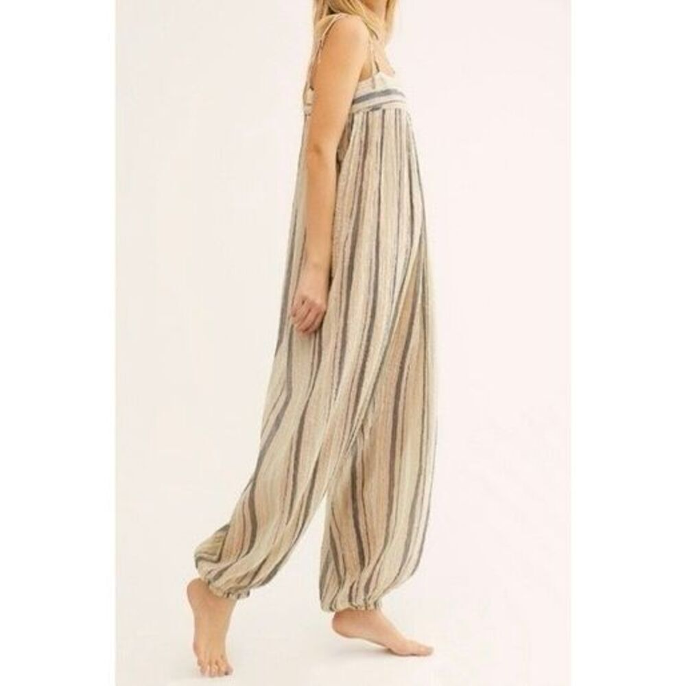 NWOT Free People Lurex Harem  Metallic Romper Jumpsuit Women's XS